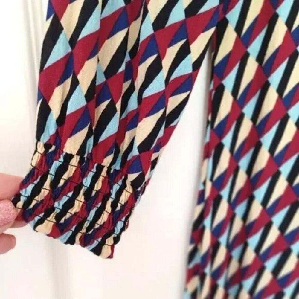 Zara Sussy Geometric Maxi Shirtdress Multicolor XS - Picture 7 of 12